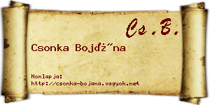 Csonka Bojána névjegykártya